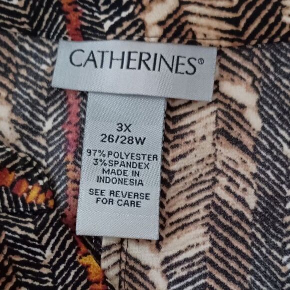 Catherines Top Plus Size 3X Button Up Bohemian Boho Chic Tribal Ethnic Flowy - Picture 9 of 16